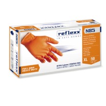 REFLEXX N85, перчатки нитриловые, сверхпрочные, оранжевые, размер XXL, упаковка 50 штук