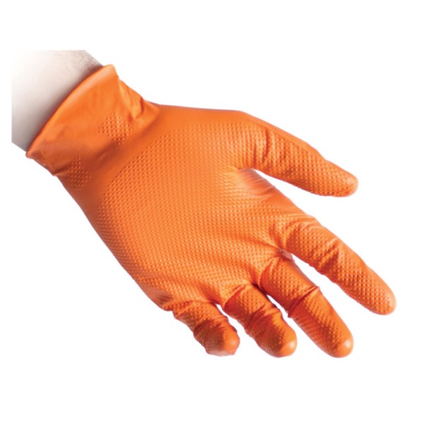 REFLEXX N85, перчатки нитриловые, сверхпрочные, оранжевые, размер XL, упаковка 50 штук