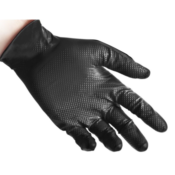 REFLEXX N85, перчатки нитриловые, сверхпрочные, черные, размер L, упаковка 50 штук