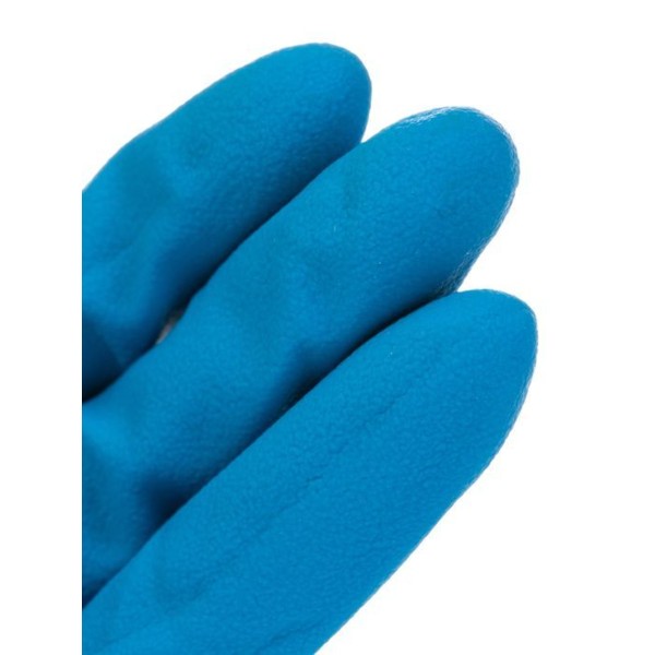 ПЕРЧАТКИ UNIMAX латексные, повышенной прочности, без талька, голубые, L, 25 пар.