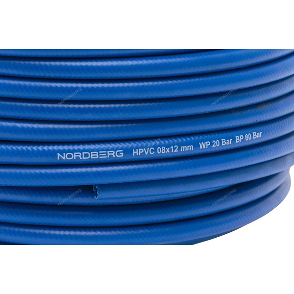 NORDBERG ШЛАНГ пневматический, PVC, синий, 8x12 мм, 1 м