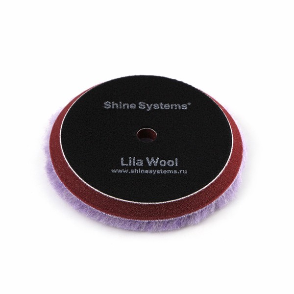 SHINE SYSTEMS LILA WOOL PAD, полировальный круг из лилового меха, 130 мм