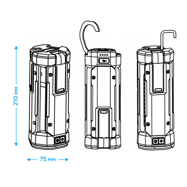 NORDBERG ФОНАРЬ светодиодный, складной, 2000 LM/700 LM, 4200 mAh