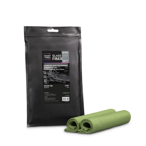 SMART OPEN GLASS FIBER ULTRA, салфетка для стекла, 30х30 см, упаковка 2 шт