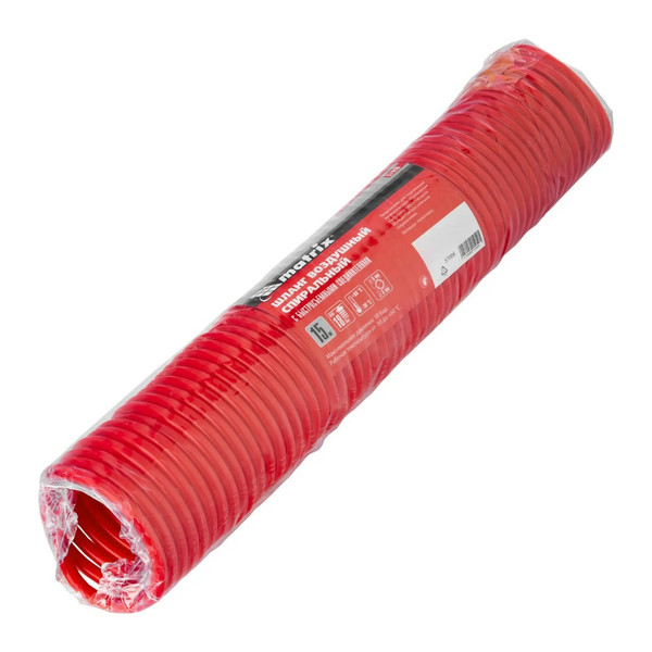 ШЛАНГ пневматический, спиральный, 15 м, PE, с быстросъемными соединениями, Matrix