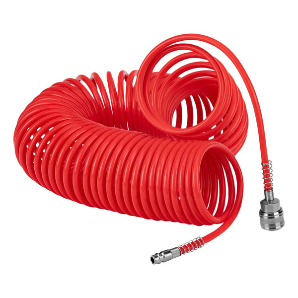 ШЛАНГ пневматический, спиральный, 15 м, PE, с быстросъемными соединениями, Matrix