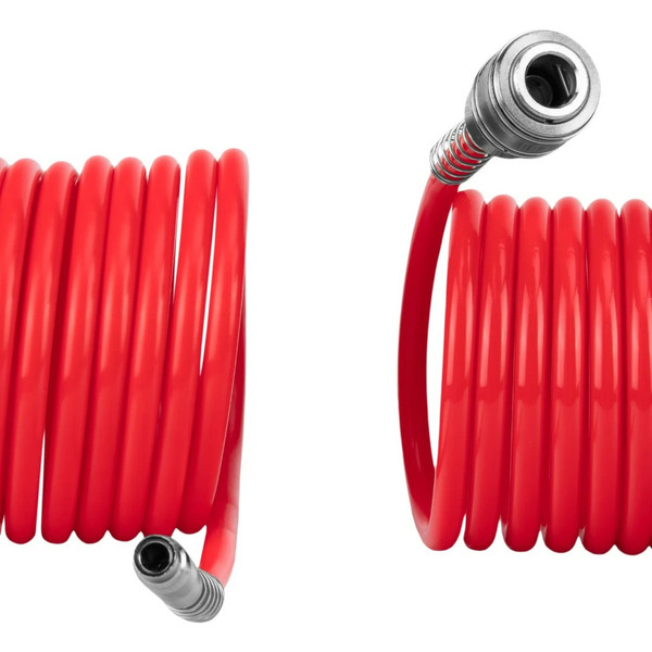 ШЛАНГ пневматический, спиральный, 15 м, PE, с быстросъемными соединениями, Matrix