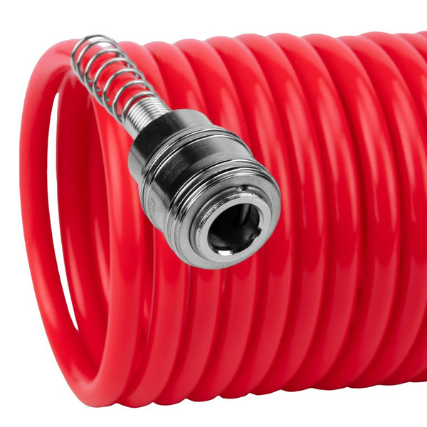 ШЛАНГ пневматический, спиральный, 15 м, PE, с быстросъемными соединениями, Matrix