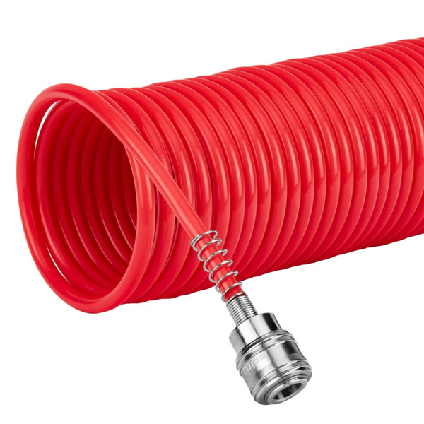 ШЛАНГ пневматический, спиральный, 15 м, PE, с быстросъемными соединениями, Matrix