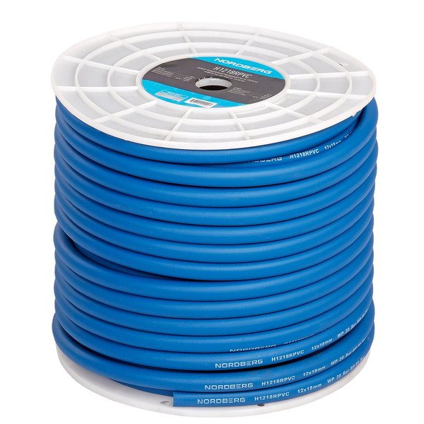 ШЛАНГ пневматический, прямой, PVC, синий, 12x18 мм, 20 бар, 1 п.м., Nordberg