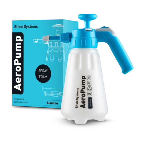SHINE SYSTEMS AEROPUMP ALCALINE, пенно-эмульсионный помповый распылитель, щелочестойкий, 2 л