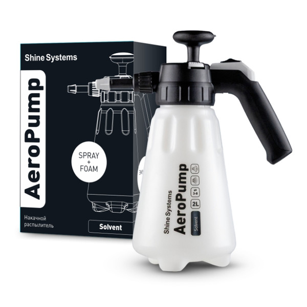 SHINE SYSTEMS AEROPUMP SOLVENT, пенно-эмульсионный помповый распылитель для растворителей, 2 л