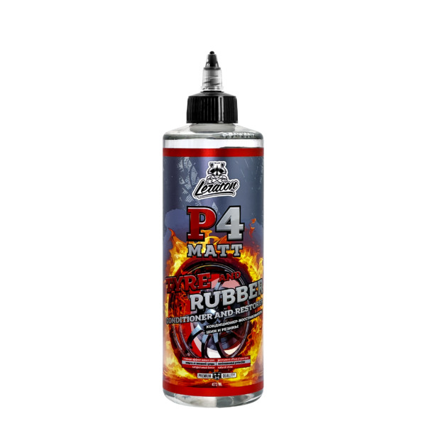 LERATON P4 MATT TYRE RUBBER, кондиционер шин и резиновых изделий, флакон 473 мл
