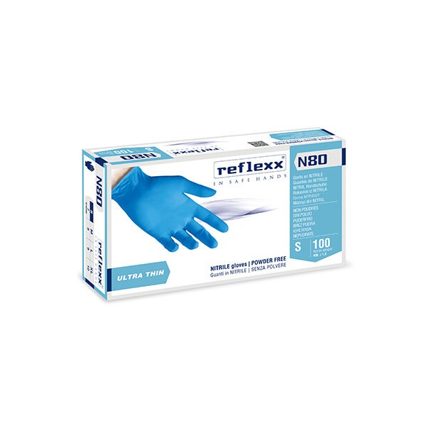 ПЕРЧАТКИ REFLEXX, нитриловые, синие, (XL), упаковка 50 пар