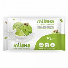 GRASS MILANA, влажные антибактериальные салфетки, фисташковое мороженое, упаковка 72 шт
