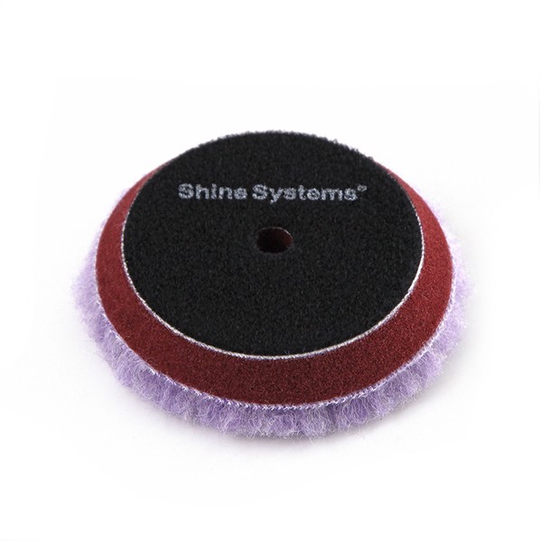 SHINE SYSTEMS LILA WOOL PAD, полировальный круг из лилового меха, 75 мм