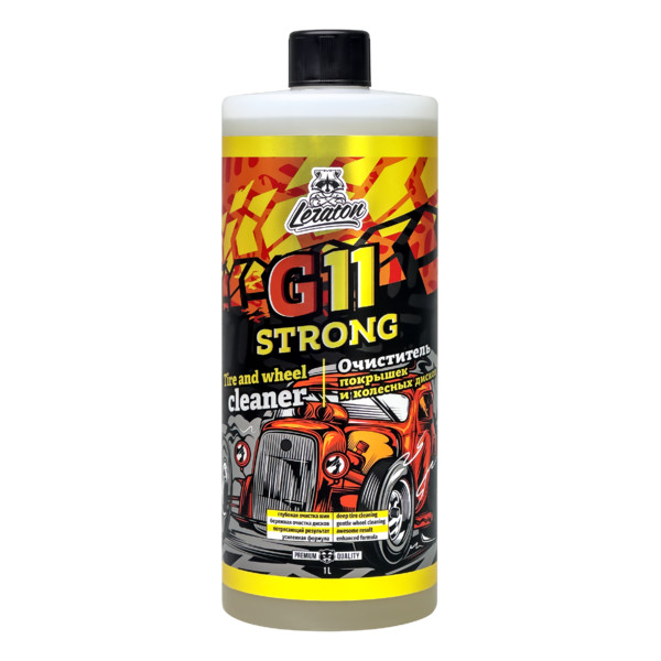 LERATON G11 STRONG, очиститель покрышек и колесных дисков, флакон 1 л