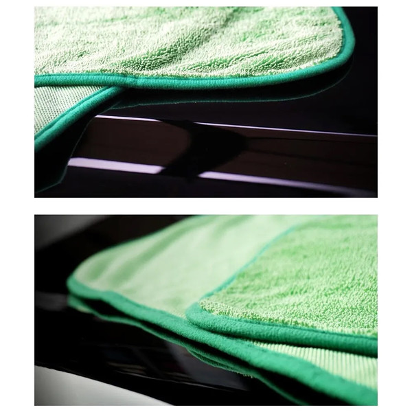 PURESTAR TWIST DRYING TOWEL GREEN, мягкое полотенце для сушки автомобиля, зеленое, 530 г/м, 70х90 см