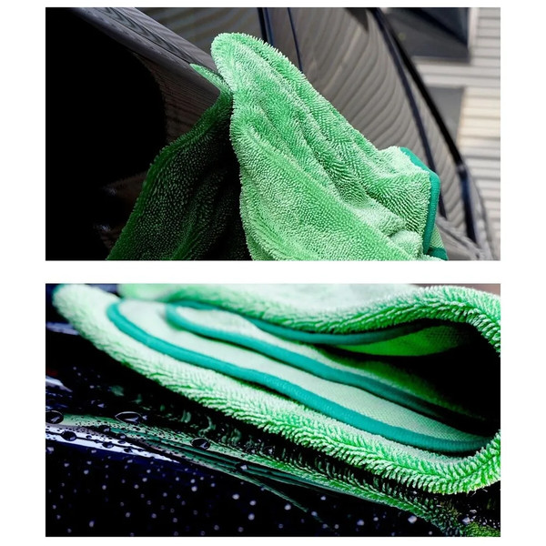 PURESTAR TWIST DRYING TOWEL GREEN, мягкое полотенце для сушки автомобиля, зеленое, 530 г/м, 70х90 см