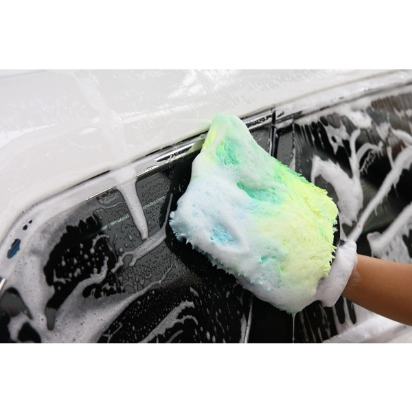 PURESTAR COLOR-POP WASH MITT, варежка плюшевая для мойки авто, зеленая, 20х25 см