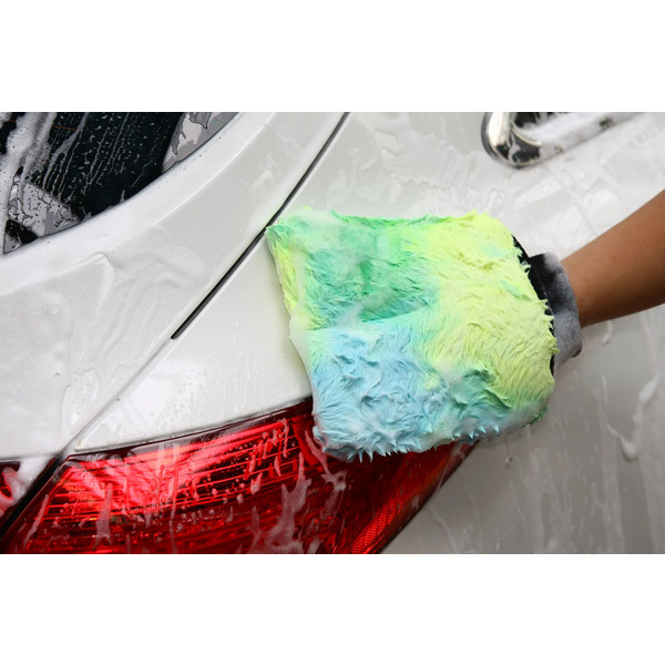 PURESTAR COLOR-POP WASH MITT, варежка плюшевая для мойки авто, зеленая, 20х25 см