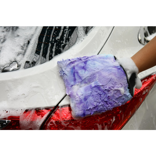 PURESTAR COLOR-POP WASH MITT, варежка плюшевая для мойки авто, пурпурная, 20х25 см