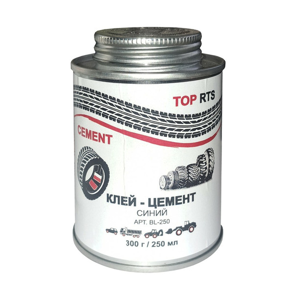 TOP RTS CEMENT, клей-цемент, синий, банка с кистью 250 мл