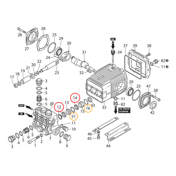 ANNOVI REVERBERI KIT2782, комплект колец высокого давления, на 3 поршня, d20, ТехУм