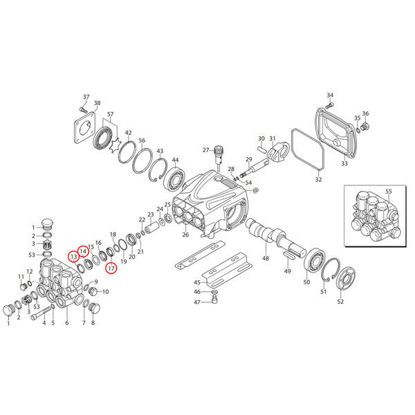 ANNOVI REVERBERI KIT 42549, комплект колец высокого давления, d18, для RR, ТехУм