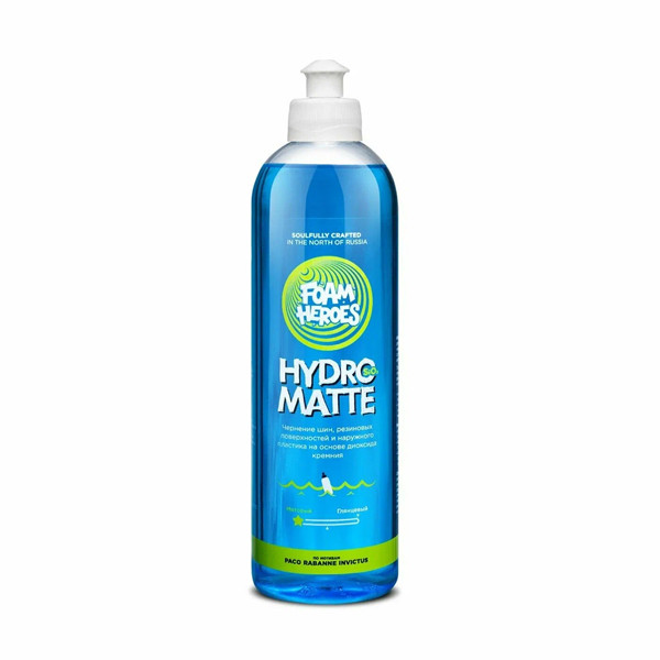 FOAM HEROES HYDRO MATTE, матовый чернитель для шин с SiO2, флакон 500 мл