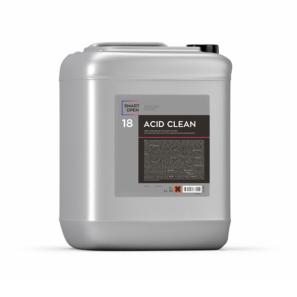 SMART OPEN ACID CLEAN 18, очиститель на основе минеральных кислот, канистра 5 л