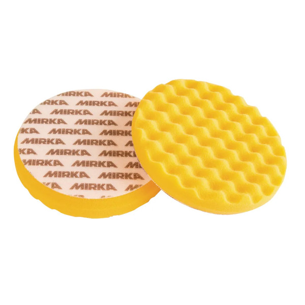 MIRKA YELLOW WAFFLE, рельефный поролоновый полировальный круг, желтый, 150 мм