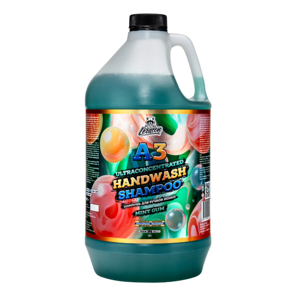 LERATON A3 HAND WASH SHAMPOO MINT GUM, шампунь для ручной мойки, канистра 3.8 л