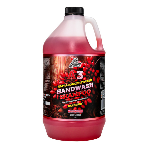 LERATON A3 HAND WASH SHAMPOO BARBERRY, шампунь для ручной мойки, канистра 3.8 л