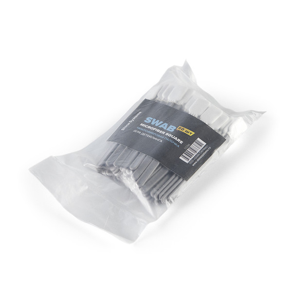 SHINE SYSTEMS SWAB MICROFIBER SQUARE, микрофибровые палочки для детейлинга, упаковка 50 шт