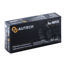 AUTECH N85B, перчатки нитриловые, сверхпрочные, черные, размер L, упаковка 50 штук