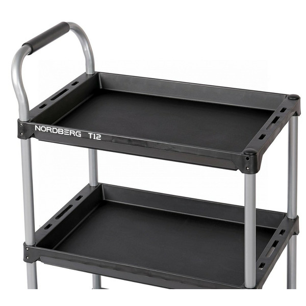 NORDBERG T12, тележка инструментальная, 3 пластиковые полки